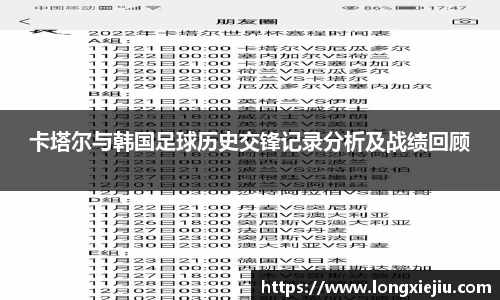 卡塔尔与韩国足球历史交锋记录分析及战绩回顾